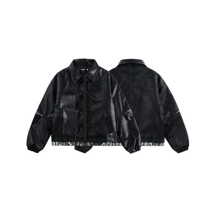 Unisex Coat PU Leather Coat Cotton Jacket