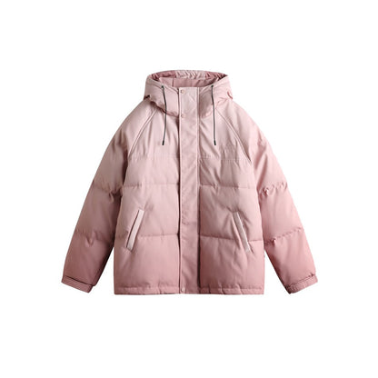 Unisex Coat University Style Gradient Color Cotton