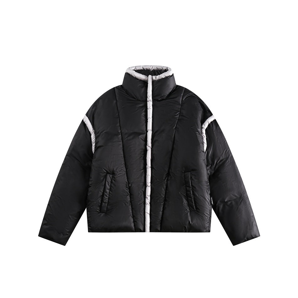 Unisex Coat University Style Stand Collar Winter Cotton Dress