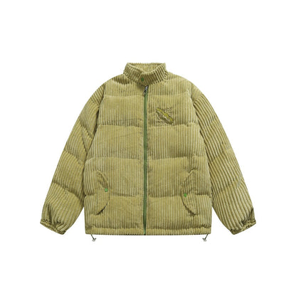 Unisex Coat Corduroy Stand Collar Coat Thickened Warm Cotton Coat