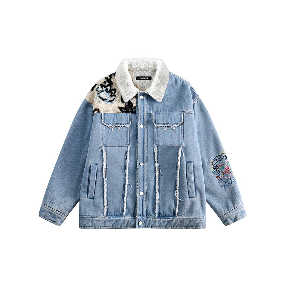 Unisex Coat Lambswool Denim Coat