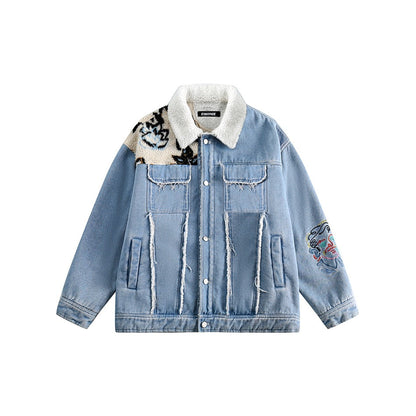Unisex Coat Lambswool Denim Coat