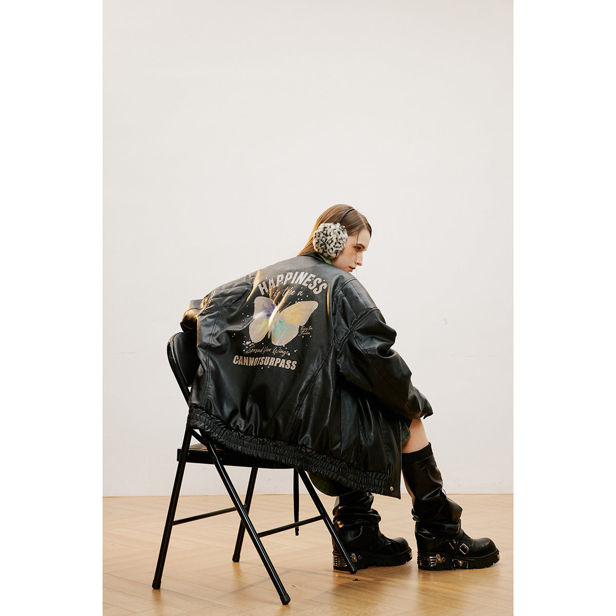 Unisex Coat Butterfly Print Coat