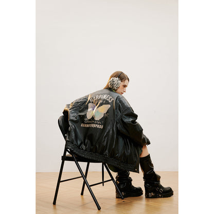 Unisex Coat Butterfly Print Coat