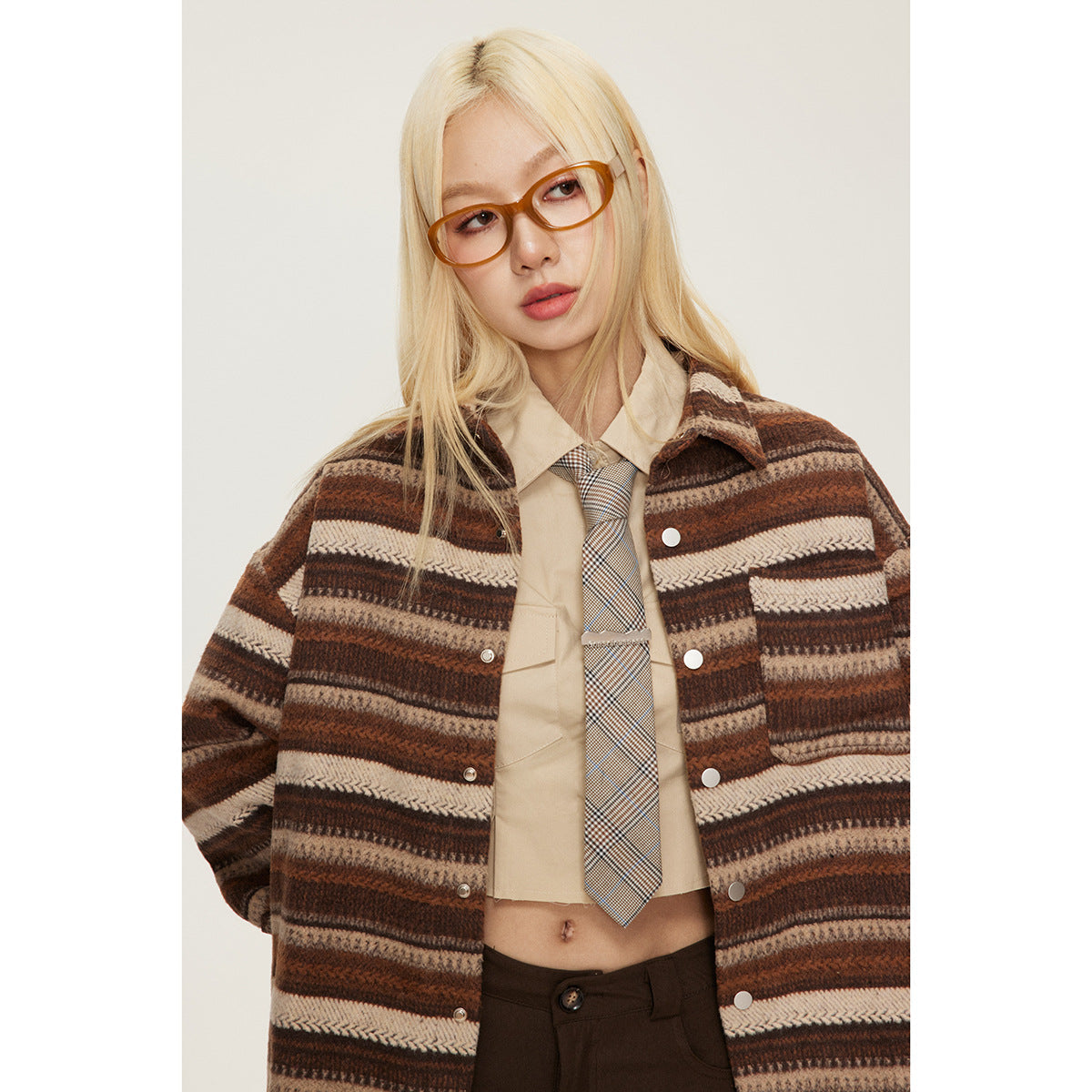 Unisex Shirt Vintage Stripe Coat