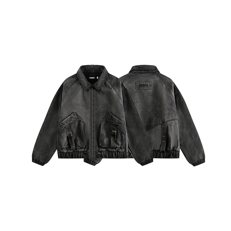 Unisex Coat Quilted Denim Coat Winter