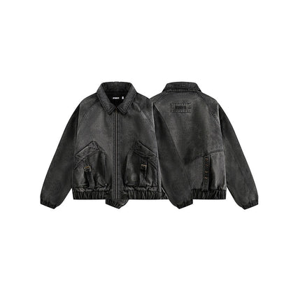 Unisex Coat Quilted Denim Coat Winter