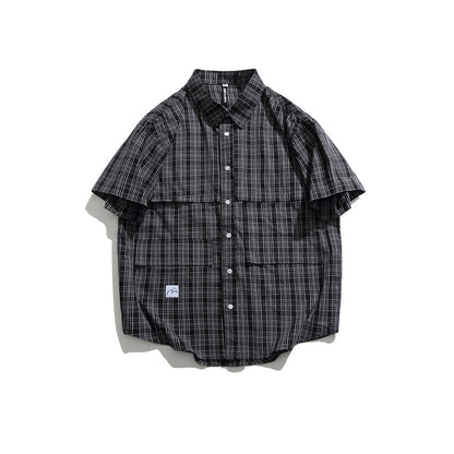 Unisex Shirt Plaid Loose Leisure All-Matching