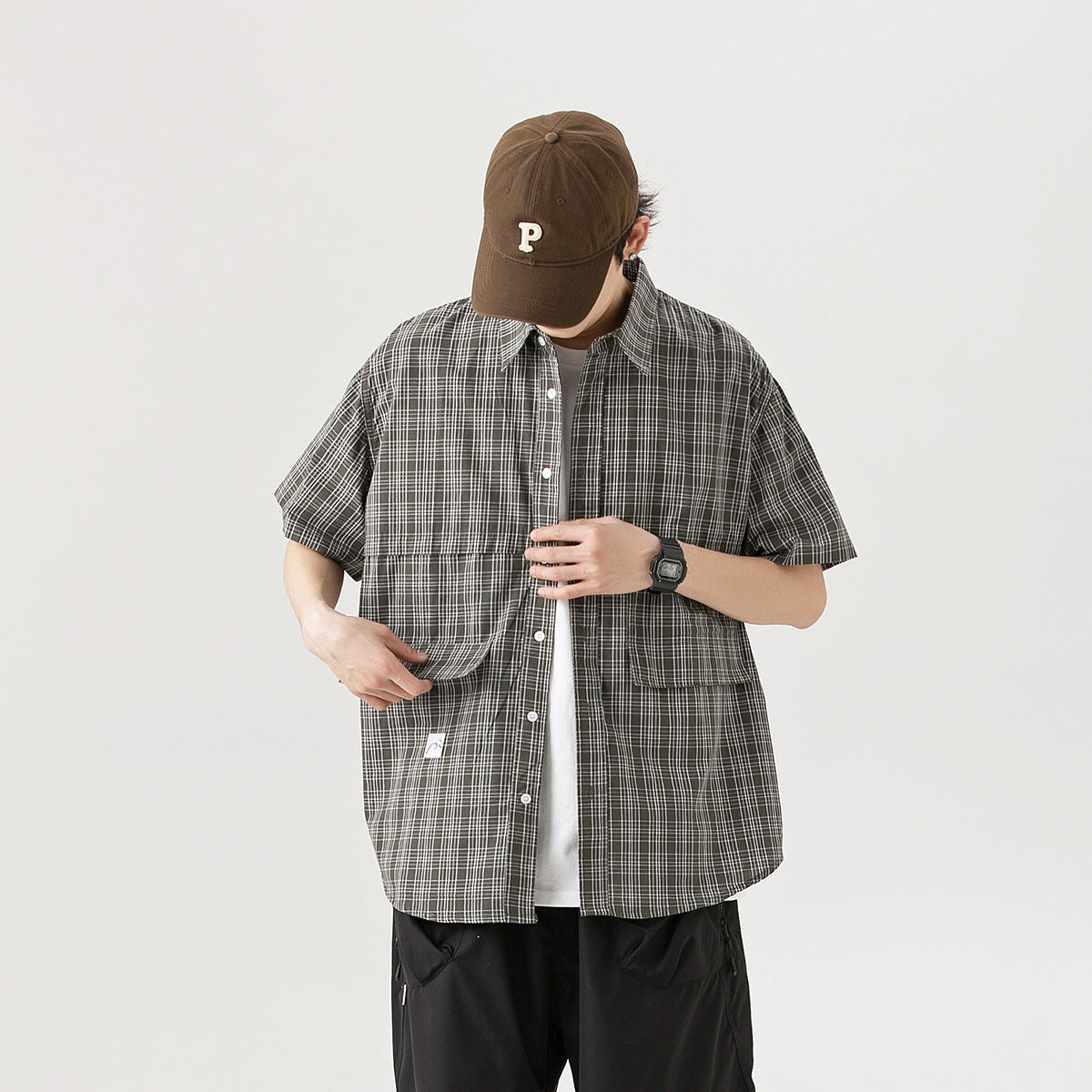 Unisex Shirt Plaid Loose Leisure All-Matching