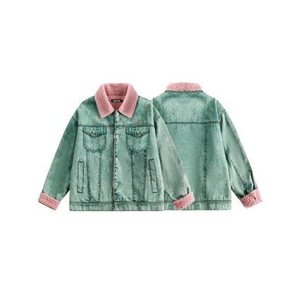 Unisex Coat Lambswool Denim Coat