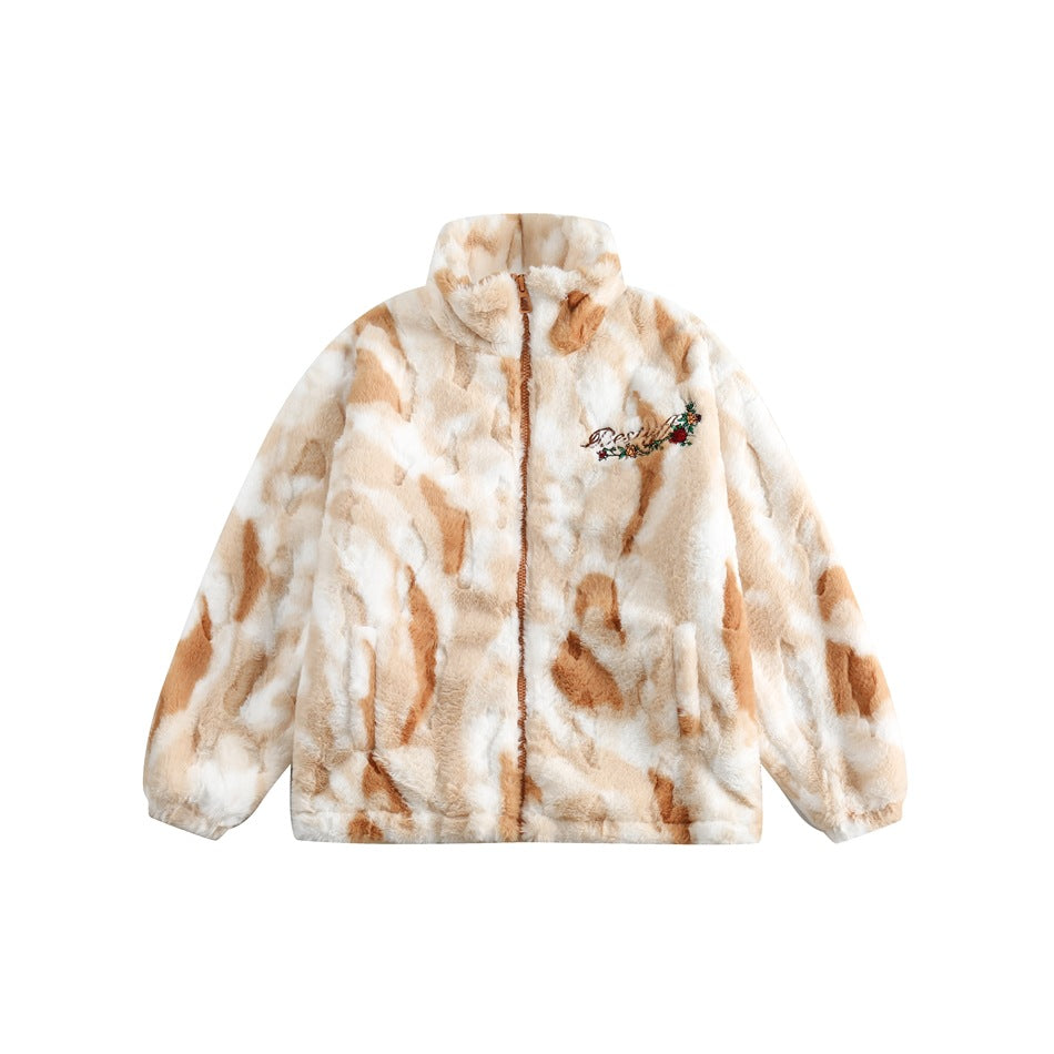 Unisex Coat Lamb Wool Coat Plush Thickened