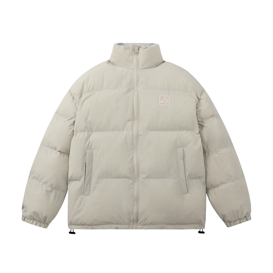 Unisex Coat Winter Cotton-Padded Coat Youth University Style Double-Sided Wear