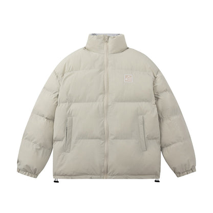 Unisex Coat Winter Cotton-Padded Coat Youth University Style Double-Sided Wear