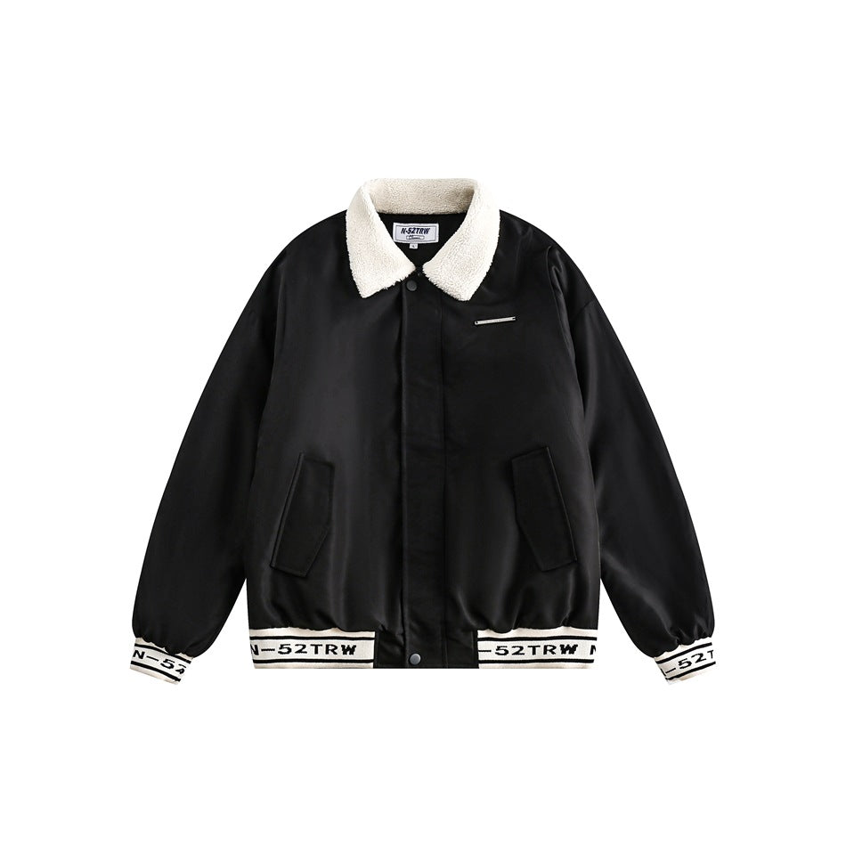Unisex Coat Youth University Style Lamb Wool Cotton Coat Coat