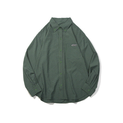 Unisex Shirt Cityboy Small Plaid Loose Leisure