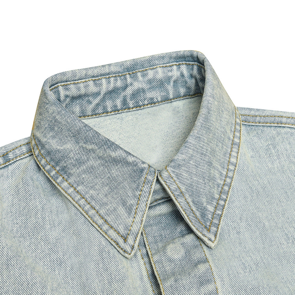 Unisex Shirt Heavy Retro Loose Denim Jacket