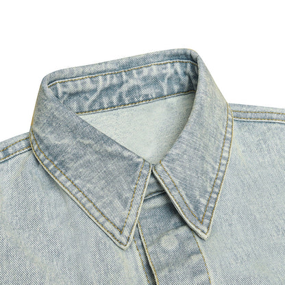 Unisex Shirt Heavy Retro Loose Denim Jacket