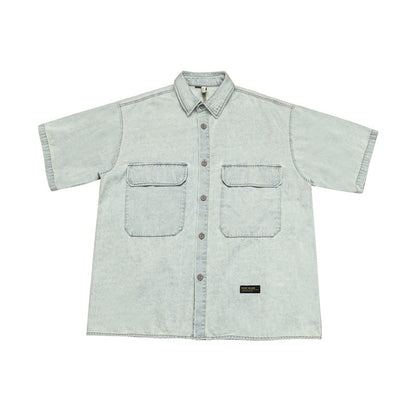 Unisex Shirt Vintage Baggy Coat