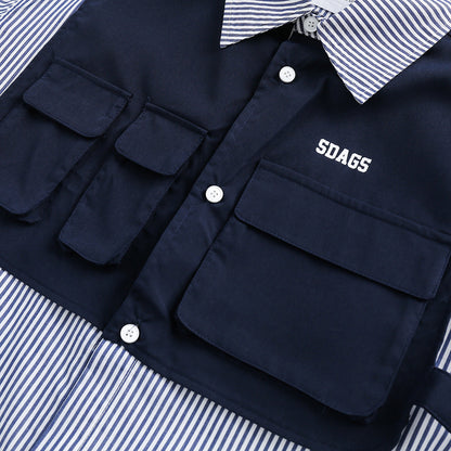 Unisex Shirt Striped Shirt Loose