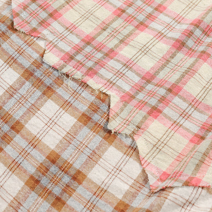 Unisex Shirt Vintage Spliced Plaid Blouse