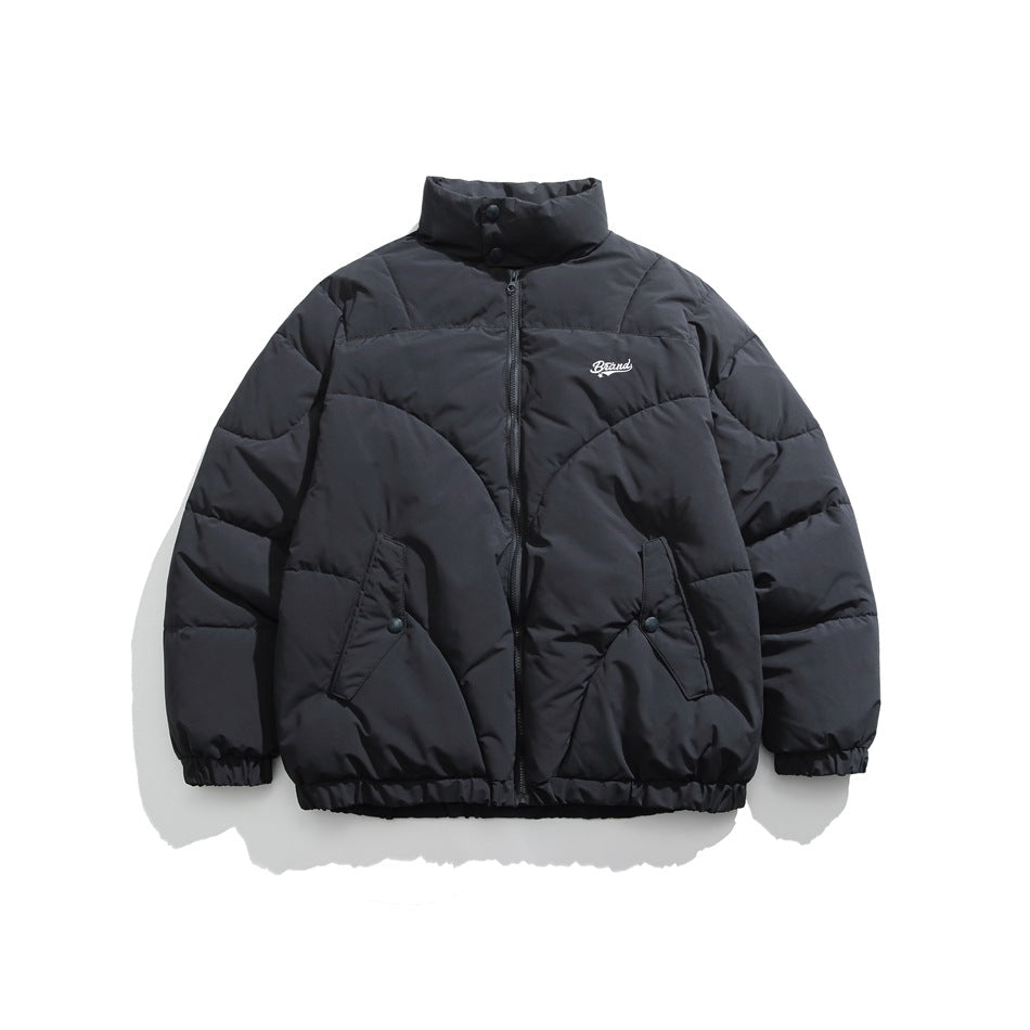 Unisex Coat Winter Cotton-Padded Coat Versatile Loose Lapel