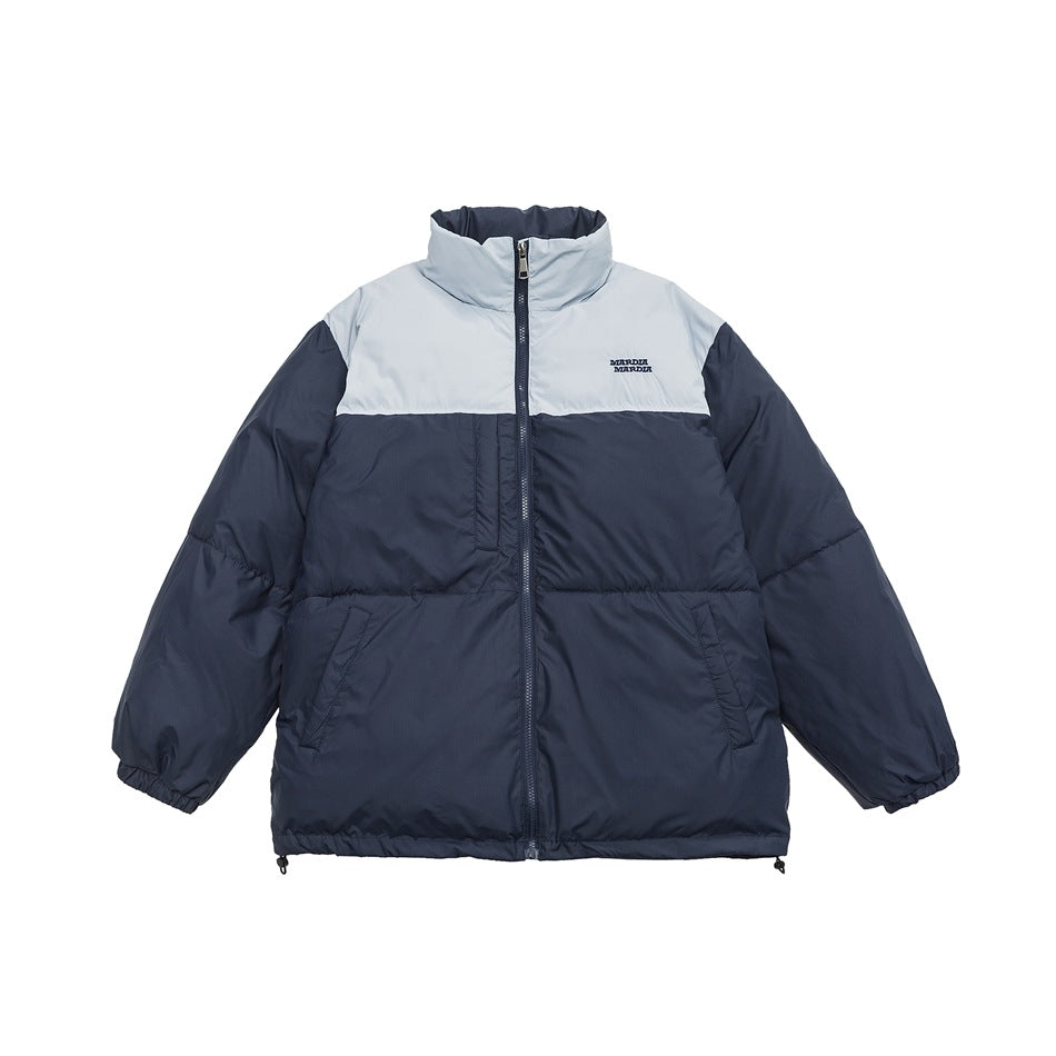 Unisex Coat Splicing Coat Loose Thick Winter