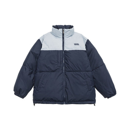 Unisex Coat Splicing Coat Loose Thick Winter