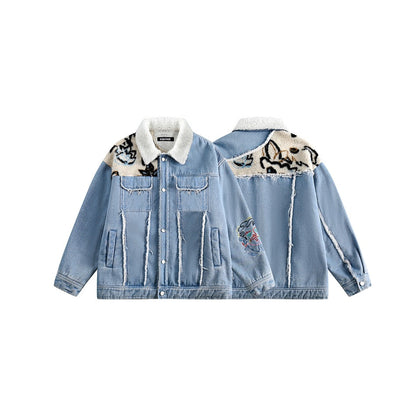 Unisex Coat Lambswool Denim Coat