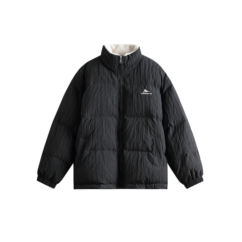 Unisex Coat Loose Thick Stand-up Collar Cotton-Padded Coat Winter