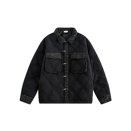 Unisex Coat Diamond Lattice Winter Warm Coat