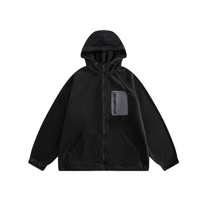 Unisex Coat Loose Polar Fleece Jacket Thermal Cotton-Padded Clothes