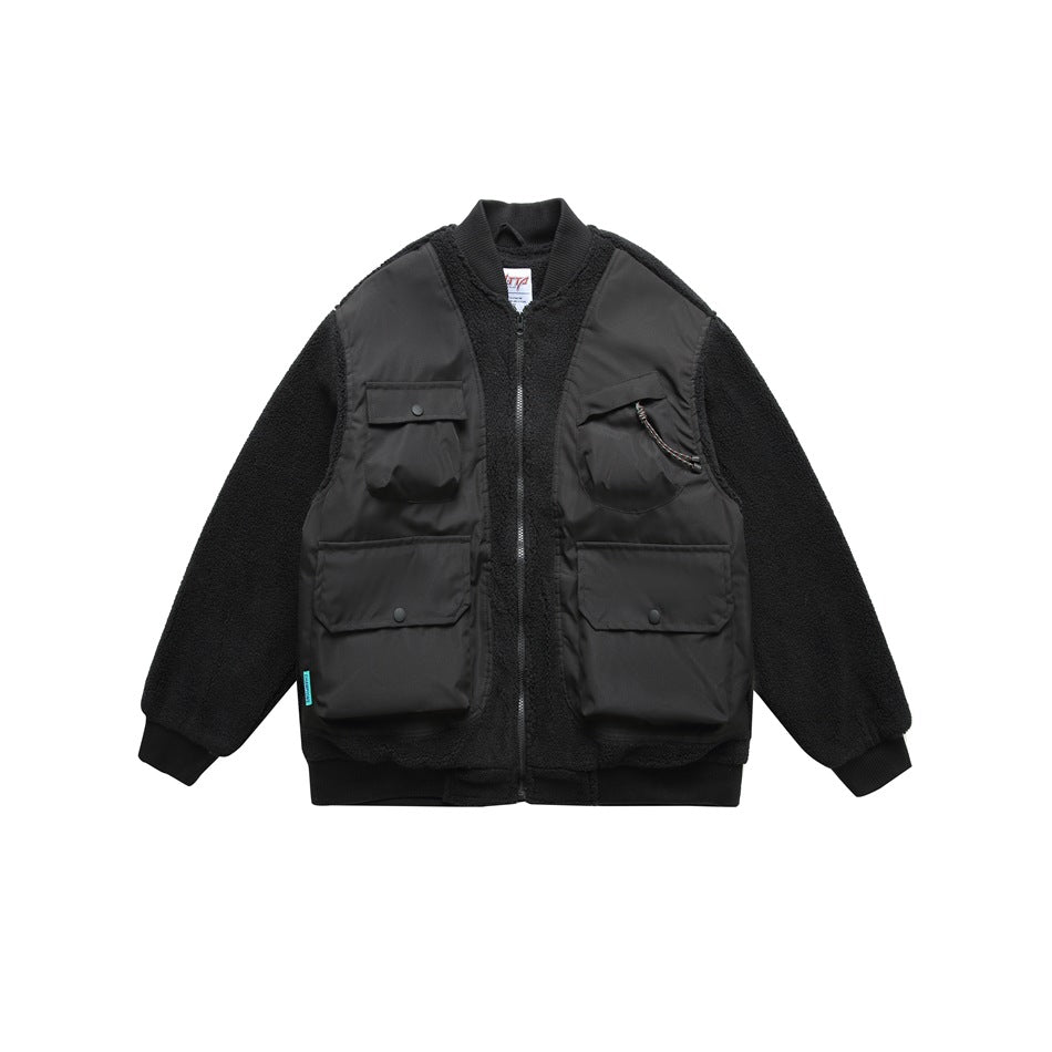 Unisex Coat Retro Baseball Coat Cotton Coat