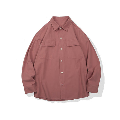 Unisex Shirt Casual Versatile Pocket Loose