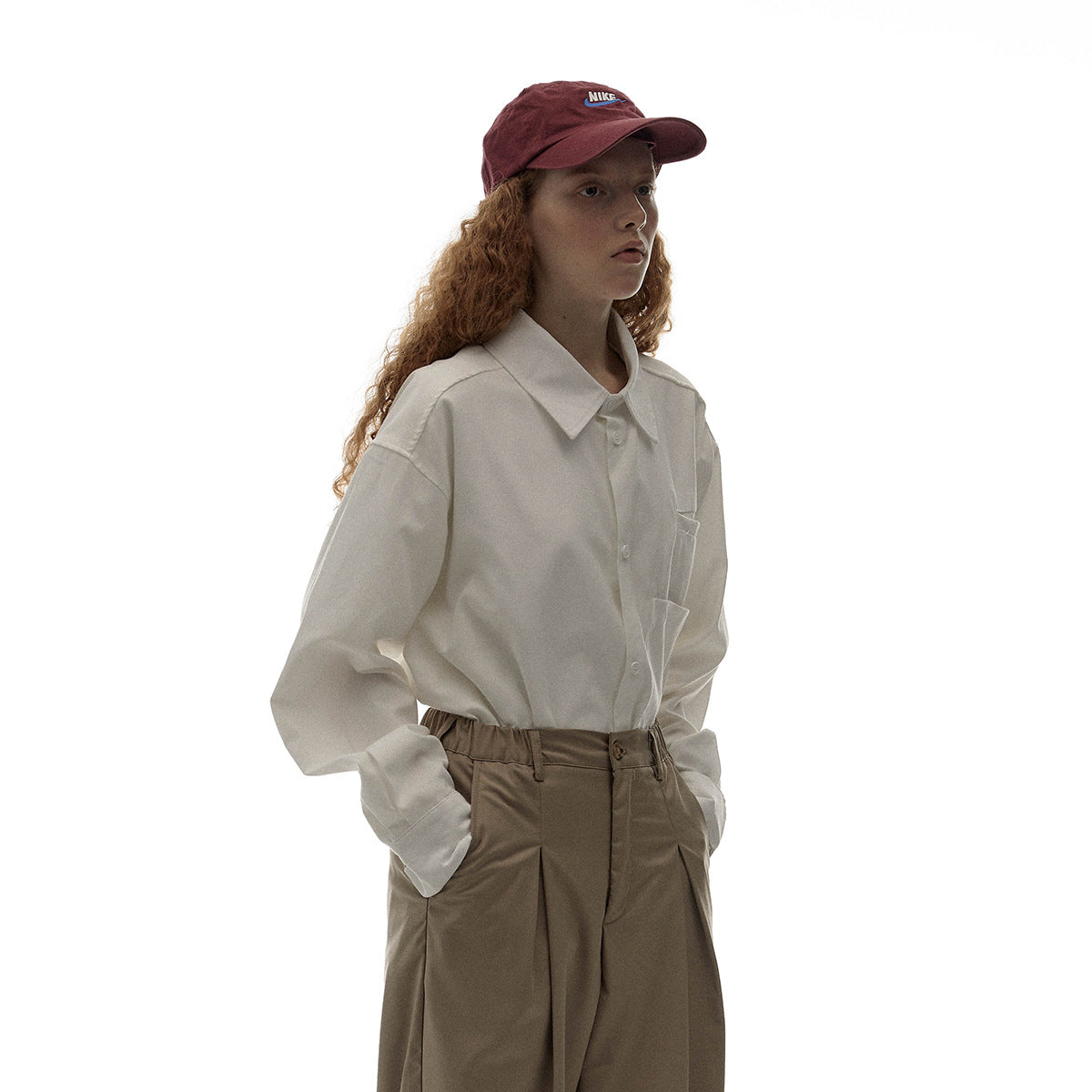 Unisex Shirt Vintage Oxford Loose Casual Long Sleeves Shirt