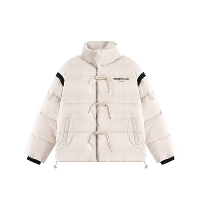 Unisex Coat Cotton-Padded Jacket Graceful Stand Collar Coat