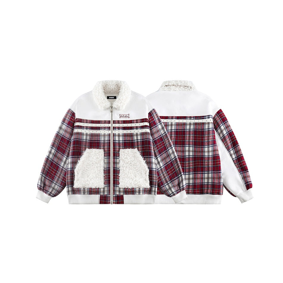 Unisex Coat Youth University Style Winter Cotton Dress Lamb Wool