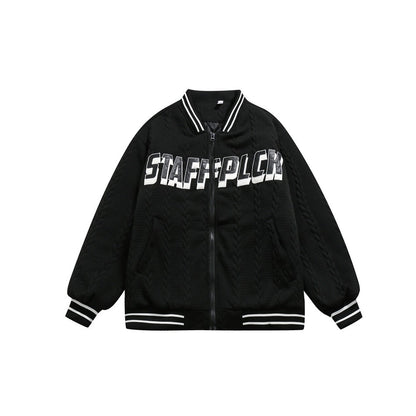 Unisex Coat Couple Baseball Uniform Coat Warm-Keeping Cotton Clothing