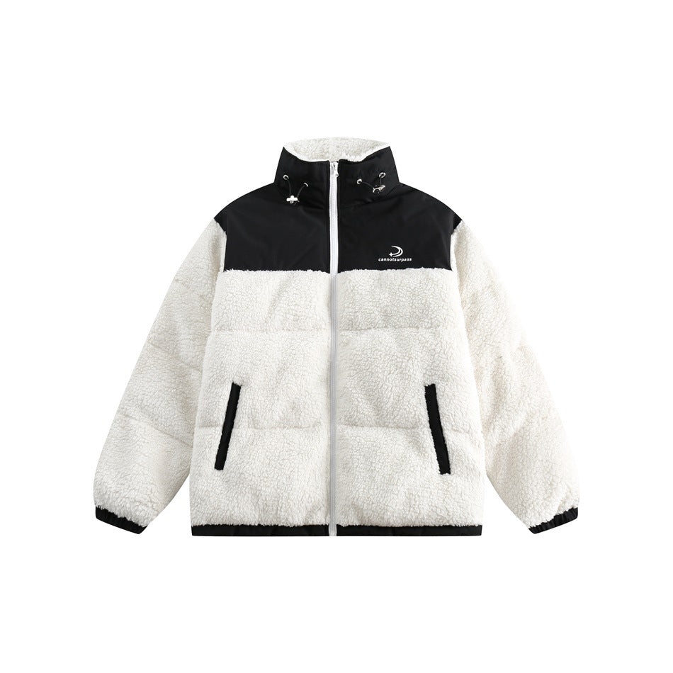 Unisex Coat Lamb Wool Loose Stitching Winter Plush