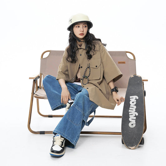 Unisex Shirt Pocket Loose Casual