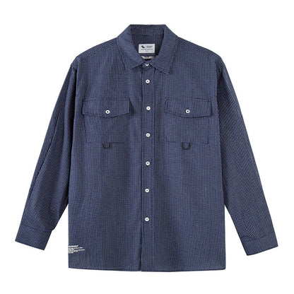 Unisex Shirt Vintage Pocket Plaid Cotton Lining