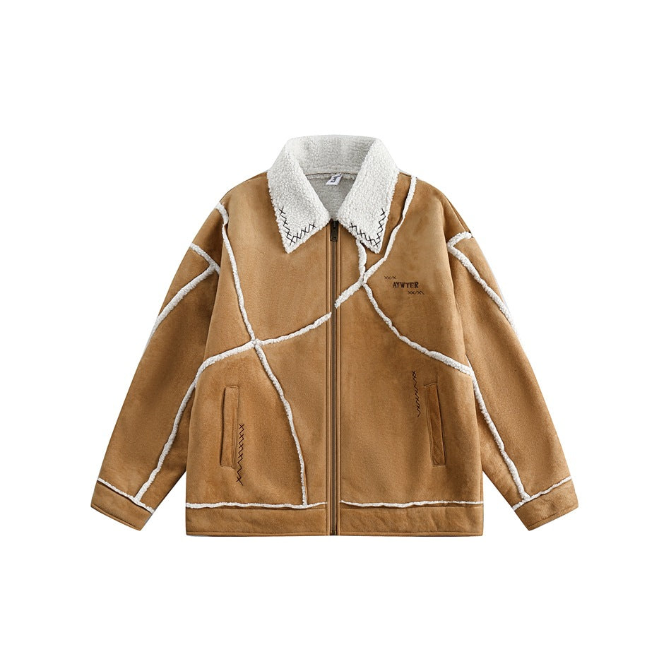 Unisex Coat Loose Cotton Coat Lamb Wool Cotton-Padded Jacket