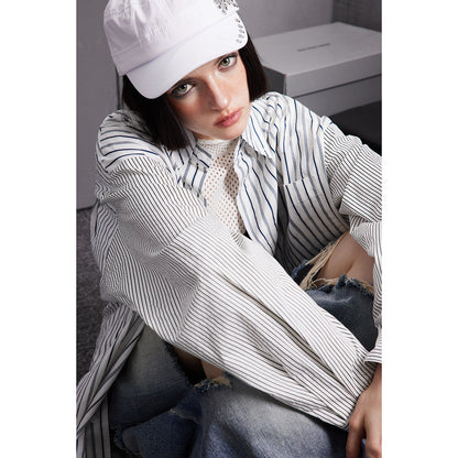 Unisex Shirt Handsome Stitching Stripes