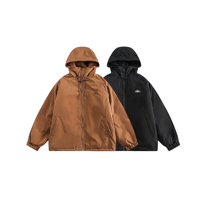 Unisex Coat Loose Winter Shell Jacket Hooded