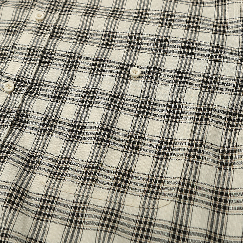 Unisex Shirt Casual All-Matching and Handsome Loose Plaid Shirt