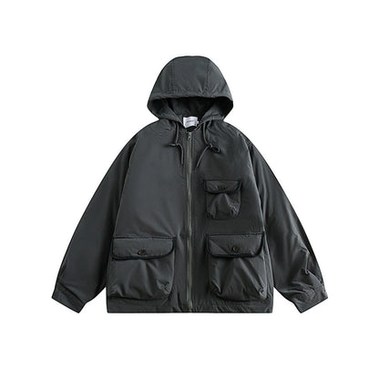 Unisex Coat Loose Winter Cotton Hooded