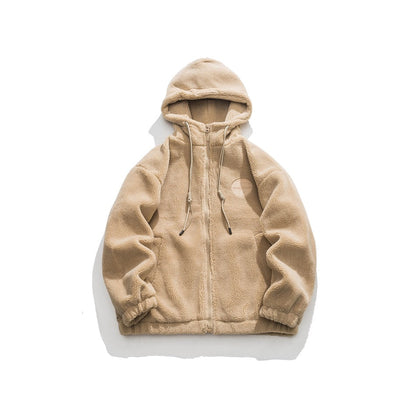 Unisex Coat Lamb Wool Cotton-Padded Jacket Plush Winter