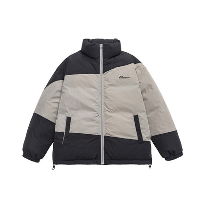 Unisex Coat Loose Thick Stand Collar Winter Cotton Dress