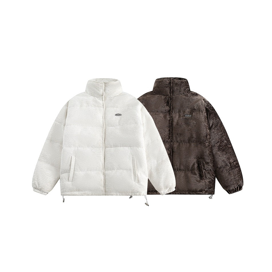 Unisex Coat Winter Coat Warm and Loose Stand Collar