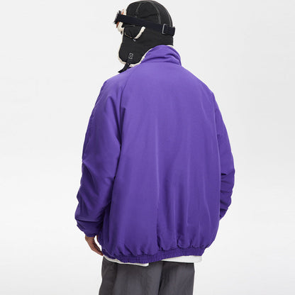 Unisex Coat Stand Collar Coat Loose Cotton Coat Lightweight