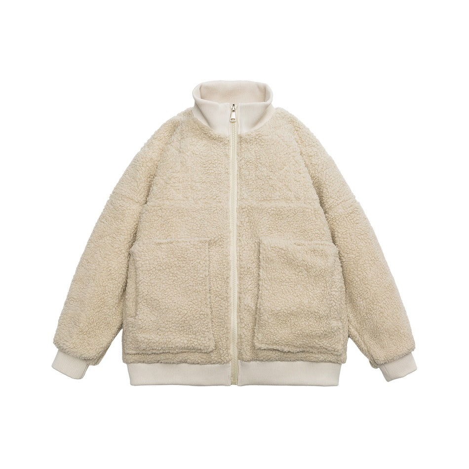 Unisex Coat Loose Lamb Wool Coat